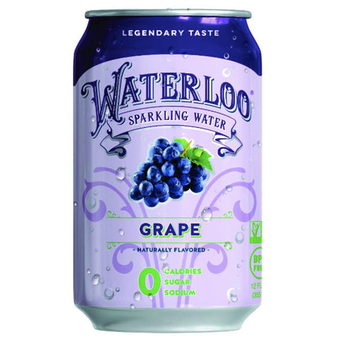 Waterloo Sparkling Water, Grape, 8 Ct - Water Butlers