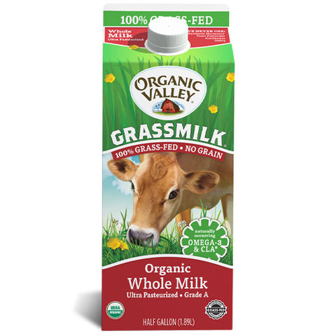 Organic Valley Grassmilk Organic Whole Milk, Half Gallon