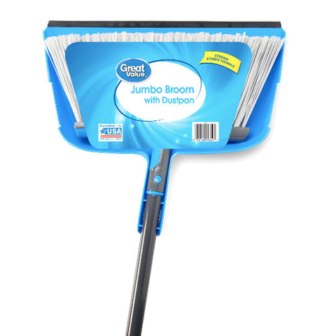 Great Value Jumbo Broom with Dustpan