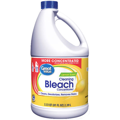 Great Value Concentrated Bleach, Lemon Scent, 81 oz