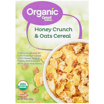 Great Value, Organic Honey Crunch & Oats Breakfast Cereal, 14 oz