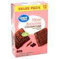Great Value Fiber Brownie Chocolate Fudge, Value Pack, 12 Count