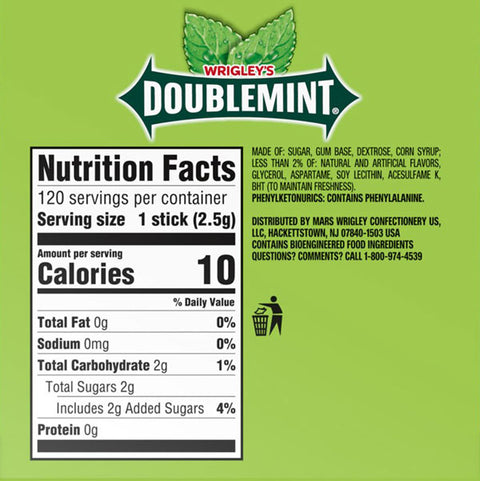 Wrigley's Doublemint Chewing Gum, Value Pack, 8 Count