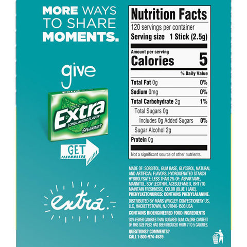 Extra Polar Ice Sugar Free Gum, Value Pack, 8 Count