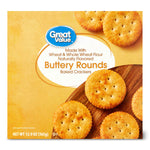 Great Value Whole Wheat Buttery Rounds Baked Crackers, 12.9 oz