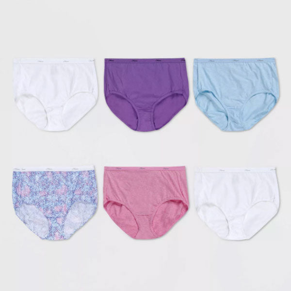 byHanes Hanes Women's Core Cotton Extended Size Brief Panty (Pack Of 5)  (Assorted, Size 6) at  Women's Clothing store