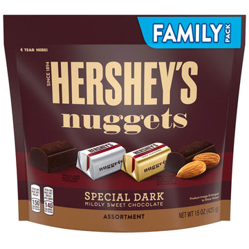 Hershey's Nuggets Special Dark Mildly Sweet Chocolate Assortment, Family Pack, 15 oz
