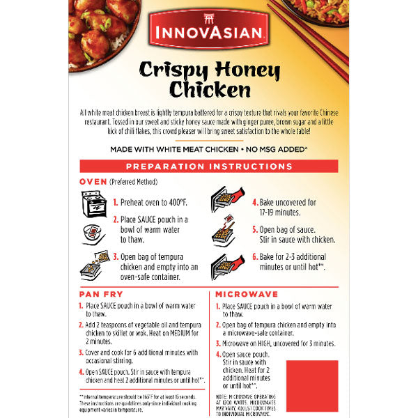 InnovAsian Crispy Honey Chicken, 18 oz - Water Butlers
