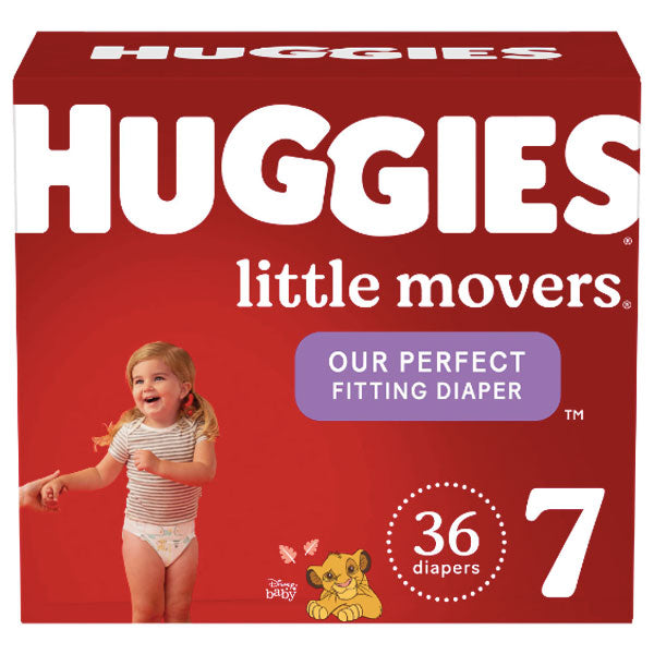 Huggies Little Movers Baby Diapers, Size 7, (36 Count)