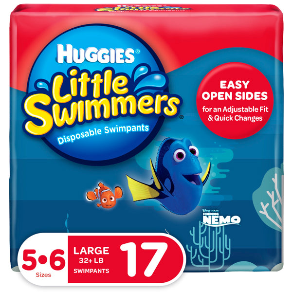 Little Swimmers Disposable Swim Diapers, Size 5-6, 17 units
