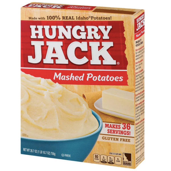 Hungry Jack Instant Mashed Potatoes, Naturally Flavored - Family Size 26.7  Ounce Box 1.66 Pound (Pack of 1)