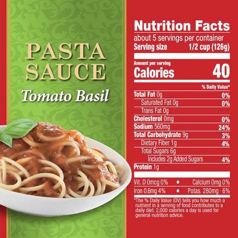 Hunt's Tomato Basil Pasta Sauce, 100% Natural Tomato Sauce, 24 oz