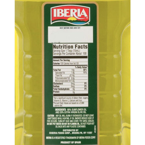 Iberia Premium Blend Sunflower & Extra Virgin Olive Oil, 51 fl oz - Water Butlers