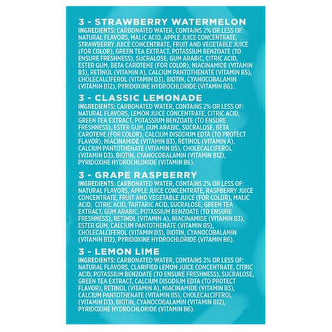 Sparkling Ice Zero Sugar, 4 Flavors, Variety Pack-Strawberry Watermelon/Classic Lemonade/Grape Raspberry/Lemon Lime, 12 Ct