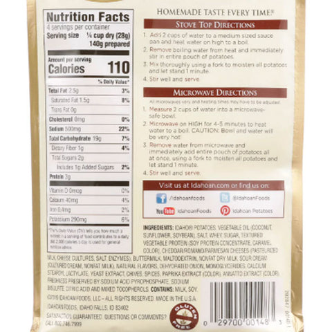 Idahoan Loaded Baked® Mashed Potatoes, 4 oz Pouch