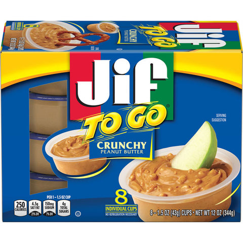 JIF To Go Crunchy Peanut Butter, 8 Ct