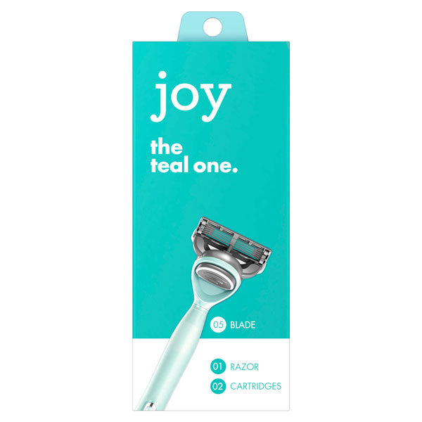 Joy Razor Handle and 2 Blade Refill Cartridges, Teal