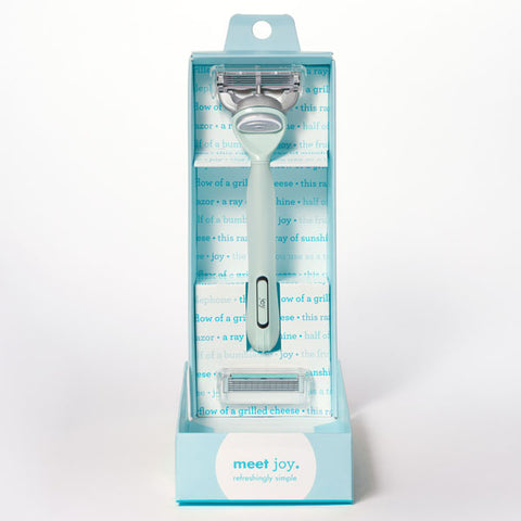 Joy Razor Handle and 2 Blade Refill Cartridges, Teal