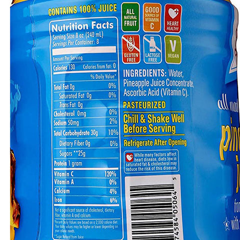 Nutrition Facts Pineapple Concentrate Simple Truth® Orange