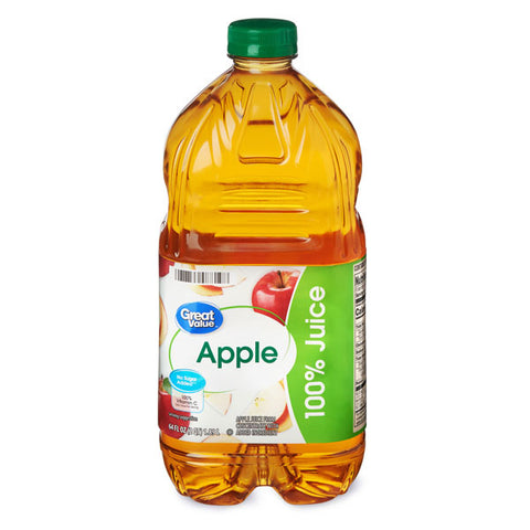 Great Value No Added Sweeteners 100% Apple Juice, 64 Fl. Oz.