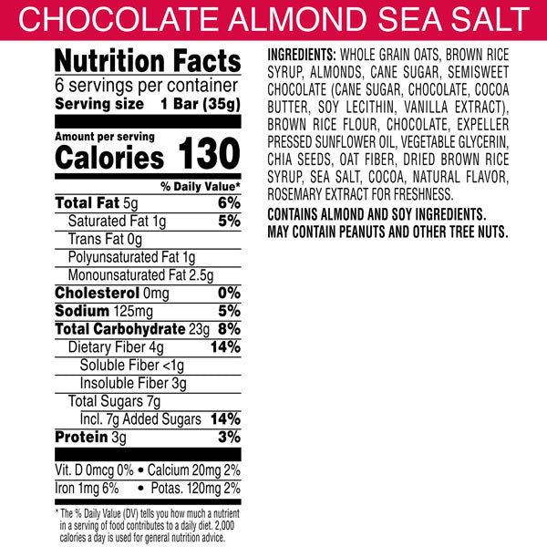 Kashi Chewy Granola Bars, Chocolate Almond Sea Salt, 6 Count