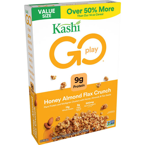 Kashi GO Breakfast Cereal, Excellent Source of Fiber, Honey Almond Flax Crunch, Value Size, 22.2 oz