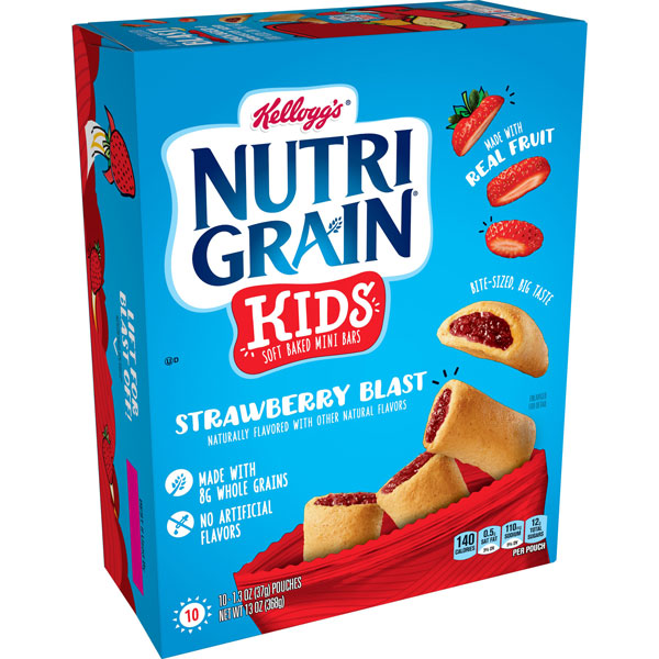 Kellogg's Nutri Grain Kids, Soft Baked Mini Bars, Strawberry Blast, 10 Ct