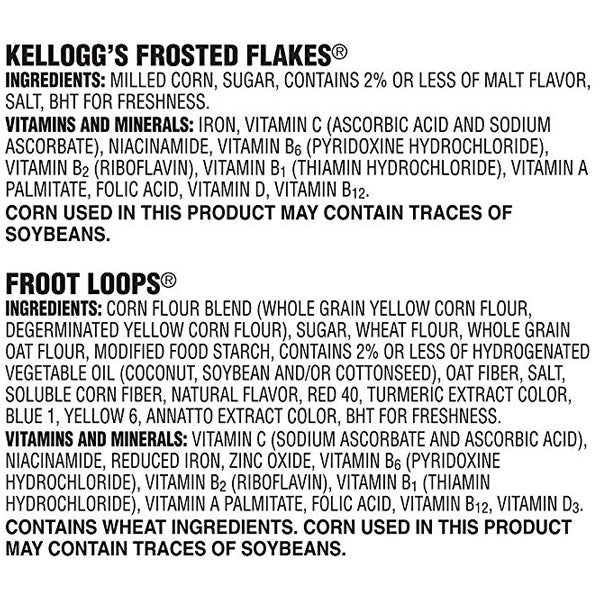 Kellogg's Fun Pack Breakfast Cereal, 8 Ct - Water Butlers
