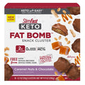 SlimFast Keto Fat Bomb Snack Cluster, Caramel Nuts & Chocolate, 14 Count