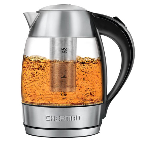 Chefman Electric Glass Kettle, Fast Boiling Water Heater