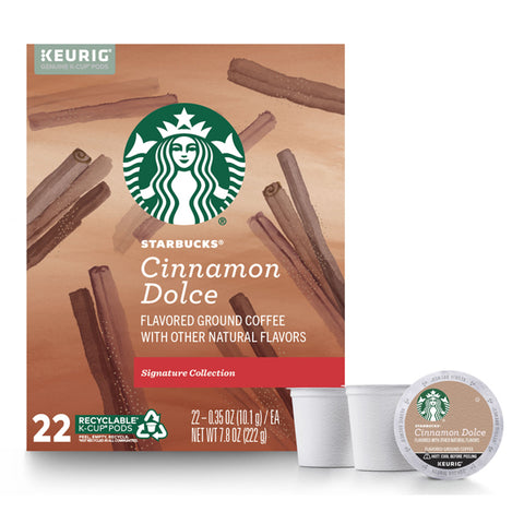 Starbucks Blonde Roast K Cup Coffee Pods, Cinnamon Dolce for Keurig Brewers, 22 Count