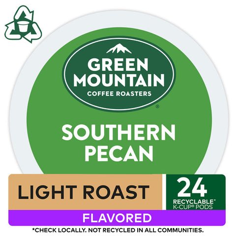 Green Mountain Coffee Southern Pecan Flavored K Cup Keurig Pods, Light Roast, 24 Count