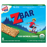 Clif Kid ZBar Organic Iced Oatmeal Cookie Baked Whole Grain Energy Snack Bars, 6 Ct