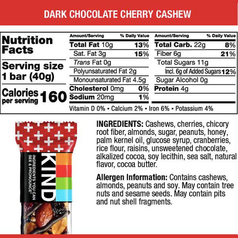 KIND Protein Bars, Dark Chocolate Cherry Cashew, 12 Ct - Water Butlers