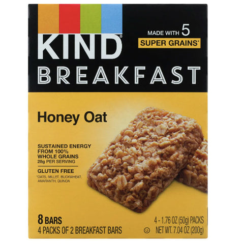 KIND Breakfast Bars, Honey Oat, 8 Count