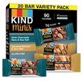 KIND Minis Bars Variety Pack, Almond Sea Salt & Dark Chocolate, 20 Ct