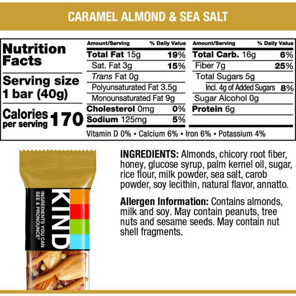 KIND Bars, Caramel Almond & Sea Salt, 6 Count