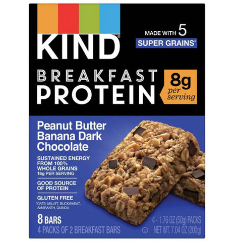 KIND Breakfast Protein Bars, Peanut Butter Banana Dark Chocolate, 12 Count