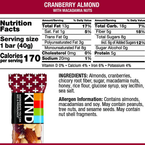 KIND Bars, Cranberry Almond & Antioxidants, 6 Count