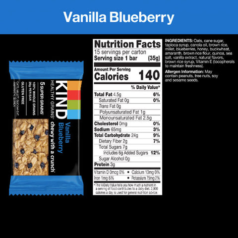 KIND Bars, Vanilla Blueberry, Gluten free, Value Pack, 15 Count