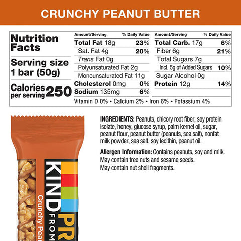 KIND Protein Bars, Crunchy Peanut Butter, 5 Count