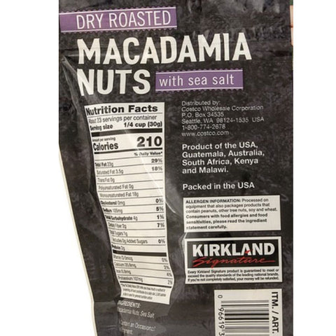 Kirkland Signature Dry Roasted Macadamia Nuts, 24 oz