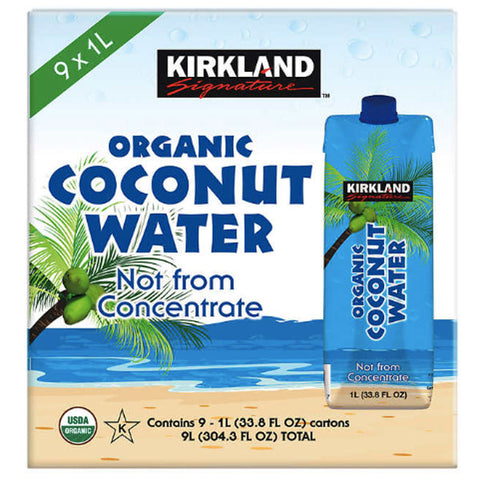 Kirkland Signature Organic Coconut Water, 1 Liter, 9 Count