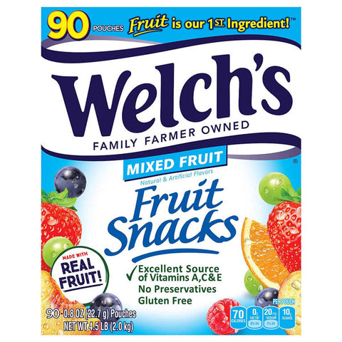 Welch's Fruit Snacks,  Mixed Fruit Snacks, 90 Count