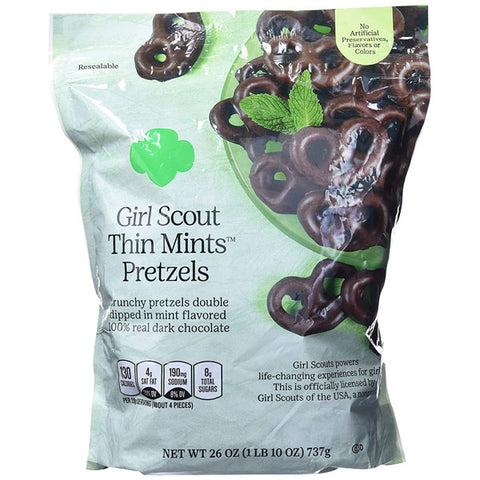 Girl Scout Thin Mints Pretzels 100% Real Dark Chocolate, 20 Oz