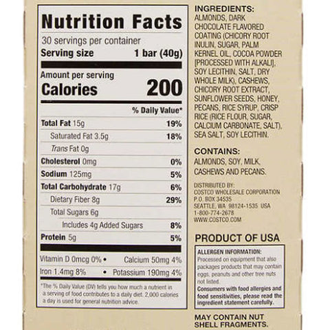 Kirkland Signature Nut Bars, 1.41 oz, 30 Count