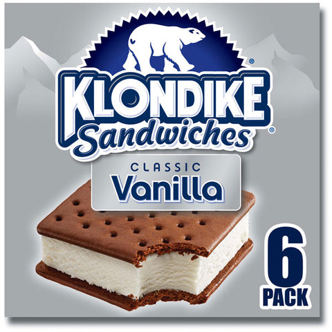 Klondike Ice Cream Sandwich Vanilla 4.23 oz, 6 Count