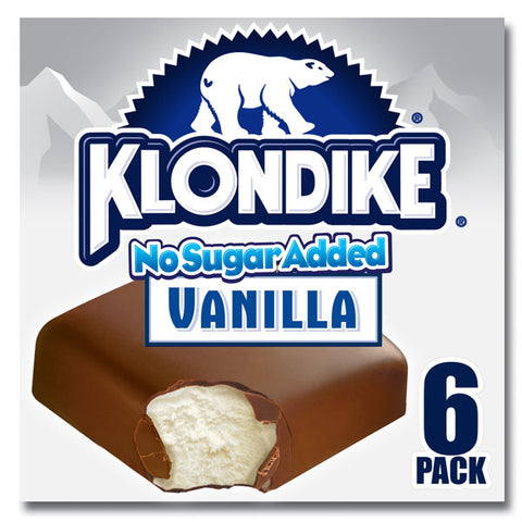 Klondike Ice Cream Bars Vanilla No Sugar Added, 6 Count