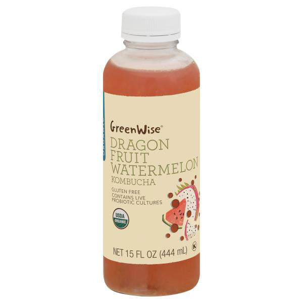 GreenWise Organic Kombucha, Dragon Fruit Watermelon, 15 fl oz.