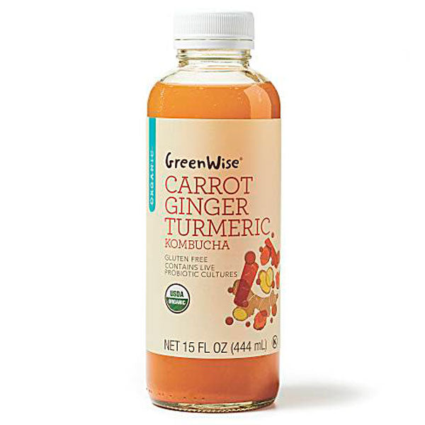 GreenWise Organic Kombucha, Carrot Ginger Turmeric, 15 fl oz.